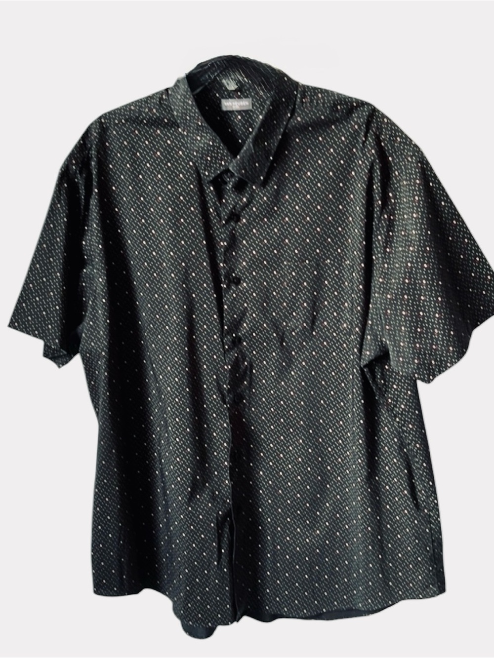 Van Heusen Black, Pink, White Short Sleeve Shirt